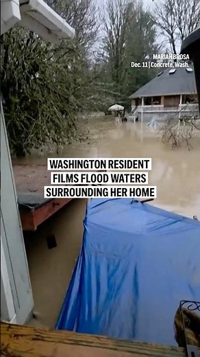 Washington resident films flood waters surrounding her home