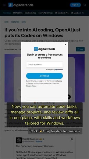🧐👉 OpenAI Codex Hits Windows: Multi-Agent AI Coding Goes Native #QixNewsAI