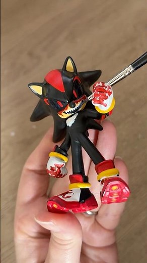 Let's paint Shadow.EXE 💥 #shorts #shadowexe #sonicthehedgehog #sega #merchandise #toys #sonic #fyp