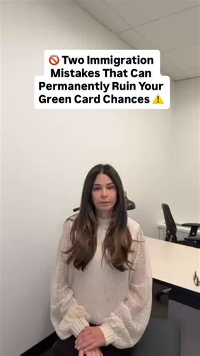 Some mistakes can be fixed — but in immigration law, others can cost you your green card forever. Here are two actions that trigger a permanent bar under U.S. immigration law: ❌ Unlawful presence and illegal reentry: If you stayed in the U.S. unlawfully for over a year after April 1, 1997, then left and reentered illegally, you are permanently barred from getting a green card unless you stay outside the country for 10 full years. 🚫 False claim to U.S. citizenship: Claiming to be a U.S. citizen 
