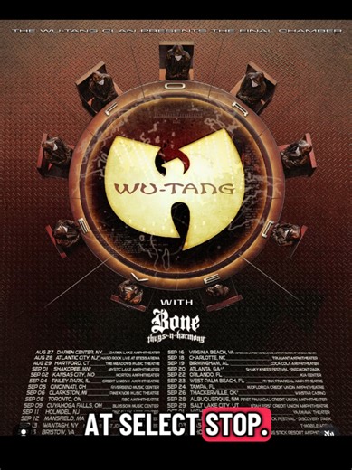 This Might Be Your LAST Chance to See Wu-Tang Live 📍 TOUR STOPS DATES (Key Cities) 🌍 International Leg (March 2026): Mar 2 – Amsterdam 🇳🇱 Mar 5 – Łódź 🇵🇱 Mar 6 – Vienna 🇦🇹 Mar 8 – Bologna 🇮🇹 Mar 10 – Cologne 🇩🇪 Mar 11 – Paris 🇫🇷 Mar 17–18 – London 🇬🇧 Mar 19 – Manchester 🇬🇧 Mar 22 – Dubai 🇦🇪 DJ Mag 2 🇺🇸 North America (Select Stops / 2026 run): Aug 27 – Darien Center, NY Sept 9 – Cleveland (Blossom Music Center) ⭐ Bone Thugs featured Atlanta, GA (Piedmont Park – Sept dates) S
