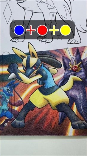 Coloring Lucario using only 3 colors! #Pokemon30thAnniversary #pokemon #hatsunemiku #HatsuneMiku ...