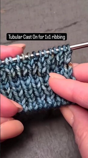 Full tutorial for this slick tubular cast on for 1x1 ribbing on my channel! #knitting #knittip