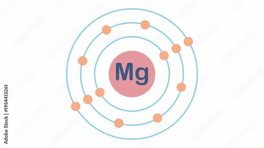 configuration electron of magnesium element. motion graphic on white background.