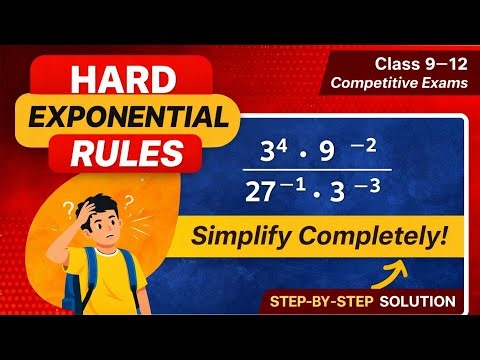 Hard Exponential Rules | Simplify Exponents Step by Step | Class 9–12 & Competitive Exams