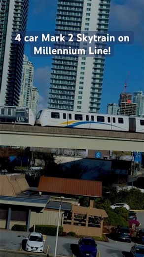 RARE CATCH! Vancouver Skytrain 4 car Mark 2 train in the Millennium Line!