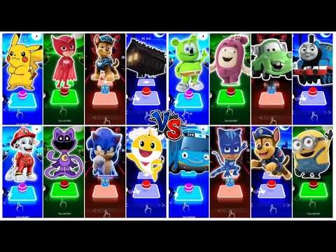 MCQUEEN VS GUMMY BEAR VS PAW PATROL VS PJMASK| Tileshop EDM Rush Gameplay [ voiceover commentry ]