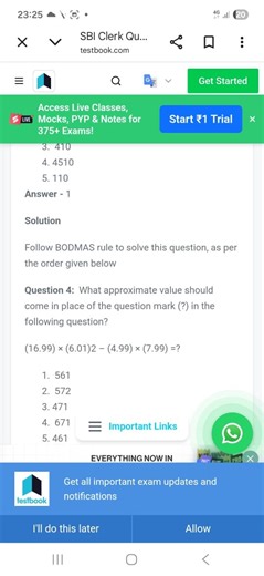 What approximate value should come in place of the question mar... | Filo