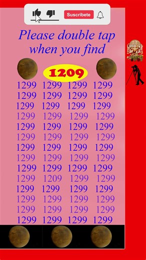 Spot (Find) 1209 in 5 seconds, #observation #skills , Visual Test, #search #puzzle #shorts #quiz