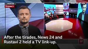 TV channels from Ukraine and Georgia have teamed up against their "common enemy" Vladimir Putin after their reporters delivered foul-mouthed tirades against the Russian president | BBC Monitoring