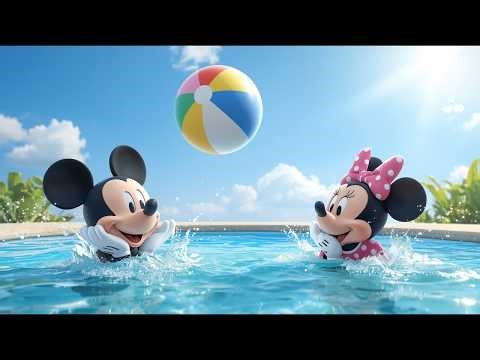🐭💦 Mickey & Minnie’s Swimming Pool Adventure | Fun Day at Toontown Water Park | DreamDoodle Kids