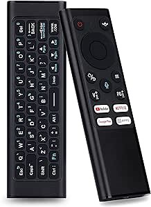 iPazzPort Universal TV Remote Mini Keyboard Wireless Combo with Voice Air Mouse, IR Learning, Rechargeable QWERTY Keypad Controller for Android TV Box,HTPC,Windows MacOS (2.4G &Bluetooth) Aluminum