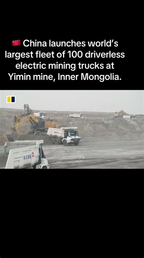 🇨🇳 China launches world’s largest fleet of 100 driverless electric mining trucks at Yimin mine, Inner Mongolia. Powered by Huawei’s AI, 5G-A, and cloud tech, these Huaneng Ruichi trucks boost efficiency by 20%. #AI #Huawei #mining