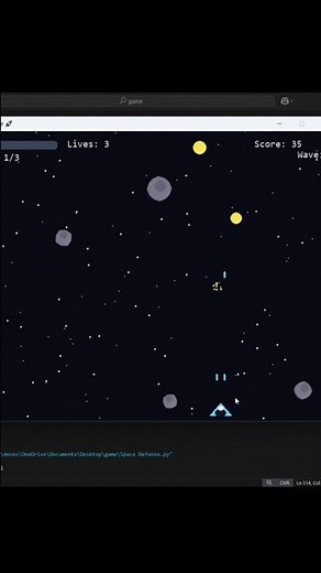🚀 Python Space Shooter Game | Destroy the Planets 🌌 | Pygame Project #python #pygame #shorts