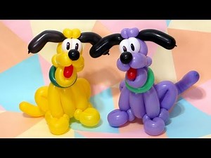 Pluto the dog from balloons - twisting tutorial (Subtitles)