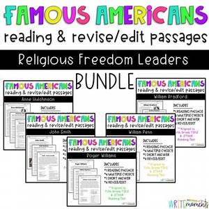Famous Americans- Religious Freedom Leaders BUNDLE