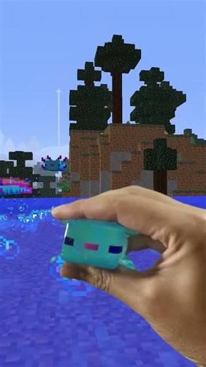 Squishing a REAL Minecraft Axolotl?! 🌸🦎 (So Satisfying) #shorts