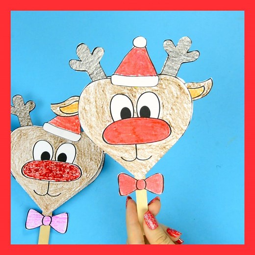 PAPER REINDEER CRAFT - printable template included https://www.easypeasyandfun.com/paper-reindeer-craft-with-printable-template/ | Easy Peasy and Fun