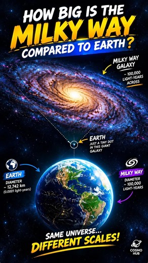 🌌 How Big Is the Milky Way Compared to Earth? 🤯
