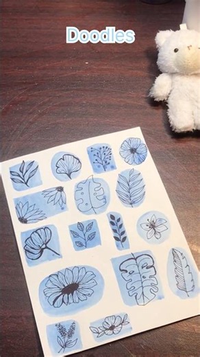 Plant doodles 🩵#art #aesthetic #illustrative #art #painting #diy #youtubeshorts #shorts #journal