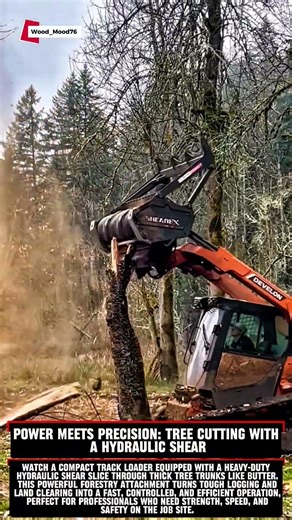 Power Meets Precision: Tree Cutting with a Hydraulic Shear #woodworking #wood #logging