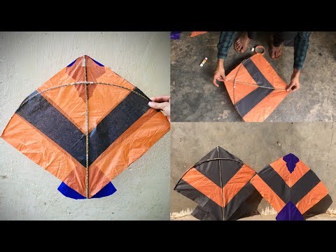 Kite Making With Broomstick Easy | How To Make A Beautiful Kite At Home