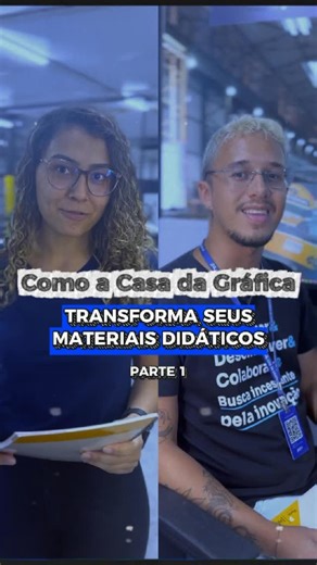 Casa da Gráfica on Instagram: "Como nasce o seu material didático! 🎬✨ (Parte 1) Vem conferir o passo a passo na Casa da Gráfica: Design: criação e ajustes com nosso time de arte. Impressão: conferência rigorosa e impressão de teste para garantir a qualidade total. O cuidado é em cada detalhe!💙 Gostou de ver como funciona? Comenta aqui se você quer ver logo a “Parte 2” com o acabamento! 👇"