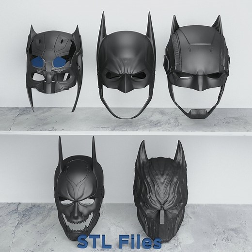 Set of Superhero Masks for 3D Print, Hero Helmet 3D STL Model Print, STL Digital Printing File of Comic Hero Helmet, Superhero 3D Print - Etsy