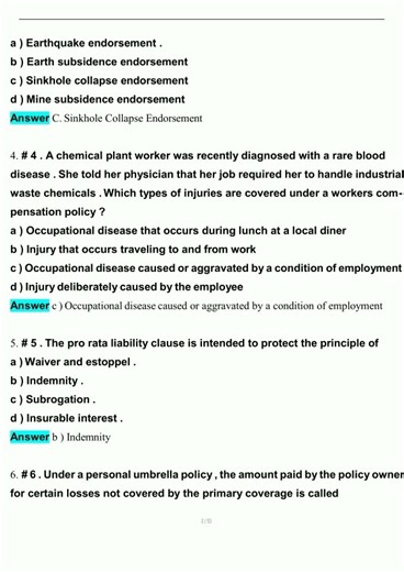 Texas Property and Casualty Insurance License Exam 1 Latest 2025 2026 Update Questions and Verified