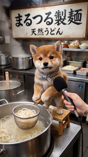 豆しばうどん屋デビュー🐕✨ #ほっこり #日本 #ai歌姫 #柴犬 #豆太郎 #ai歌姫