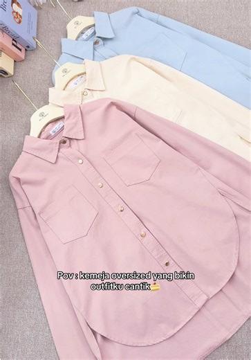 Pov : kemeja oversized yang bikin outfitku cantik🍰 #gajiansale #outfit #CapCut #promoguncang55 #fashion