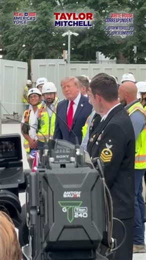 POTUS cuts the ribbon and officially opens the new helipad on the South Lawn of the White House