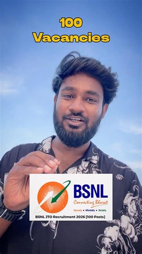 BSNL JTO Recruitment 2026 🔥 100 Vacancies | Engineering Graduates Eligible | Central Govt Job
