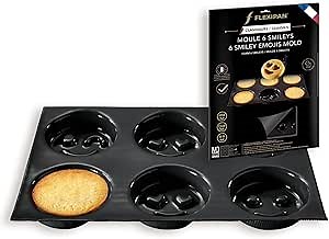 Flexipan by Silpat® #1 Original Non-Stick Baking Mold Handcrafted in France Since 1965 - Trusted by World-Class Chefs - Certified Food Safe Flexipan® Technology (6 Smiley Emojis Mold)