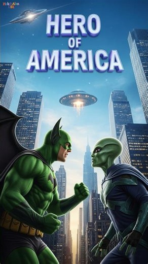 Green Bat Hero vs Alien Invader 👽🦇 | Hero of America | ‪@HulkAlienUSA‬ #hulkandalienusa