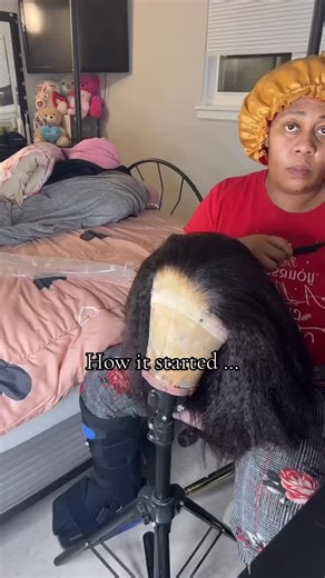 How it started vs How it came out I started customizing this unit on live and put the finished touches on it afterwards This beauty is Ajani She is an Ethiopian Relaxed Slay 💁🏽‍♀️Ready Wig👑 This 5x5 HD Slay Ready Wig Box is ready to wear and beginner friendly! This unit comes with a complete kit for glueless install and wig storage. Your Slay Ready Unit will arrive packaged in a satin bag or bonnet & inside a box with a bunch of goodies. The box and satin bag or bonnet can both be reused for 