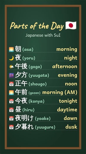 10 Parts of the Day in Japanese 🇯🇵 #shorts