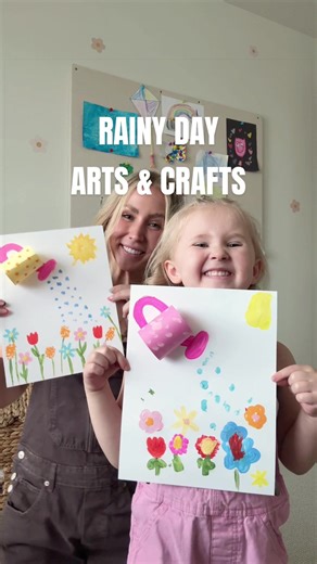 The perfect simple arts and craft 💕☺️ just need paper, paint, and glue! 🩷 #momlife #springcraft #artsandcrafts #craftsforkids #funmom