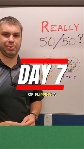 Really 50/50 odds? coin Flipping - Human Simulation - Day 7