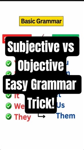 Basic Grammar | Subjective vs Objective Pronouns | Easy Explanation for Beginners