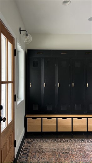 Sarah & Dan | DIY & Design on Instagram: "$85 LOCKER DIY + vintage numbers with @cricut ! #ad We turned these salvaged lockers into custom built-ins, and the storage has been amazing. This was the perfect low-cost solution for built-ins, and we knew restoring the vintage number tags would complete the look. With the help of our Cricut Maker 3, we easily designed, cut, and applied the perfect numbers to bring these locker tags back to life. Cricut is the perfect tool to have in your toolbox for m