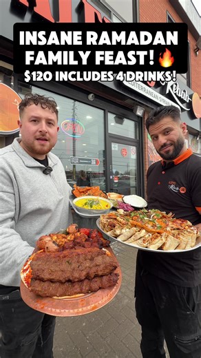Here’s an insane Ramadan deal for just $120 available online & in store plus for delivery! Aleppo Kebab is doing an amazing deal for all of Ramadan, for just $120 your going to get a Chicken shawarma family platter, an Aleppo mix platter with 12 scewers of kebab, garlic, hummus, rice & pickles/turnips plus 4 drinks. This deal is available until the end of Ramadan at both locations you do not want to miss this! 📍605 Church st N, Ajax 📍2075 Lawrence ave E, Scarborough #ranadanmubarak #ranadankar