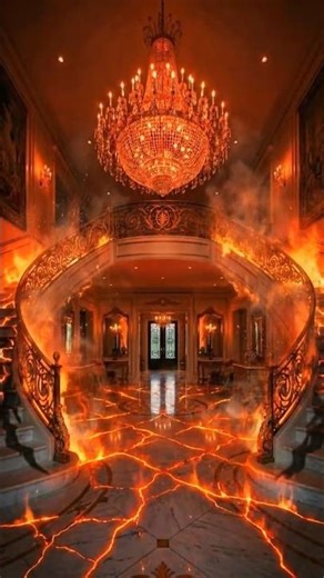 Lava Crack Floor Effect in Luxury Staircase | Fire & Molten Lava Cinematic Interior Transformation