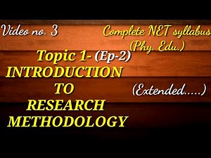 Introduction to Research Methodology - 2 Video Lecture | Crash Course for UGC NET Sociology