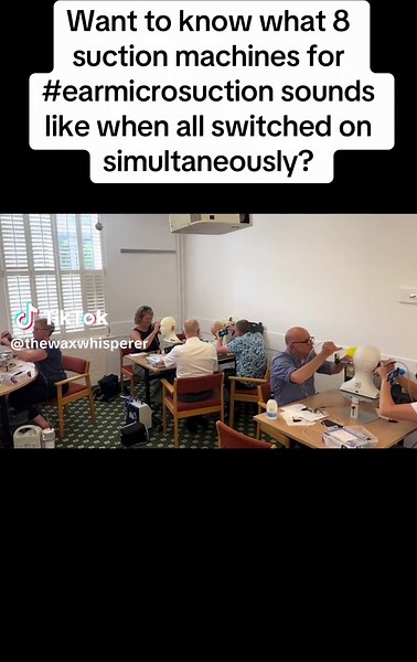 Want to know what 8 suction machines for #earmicrosuction sounds like when all switched on simultaneously? #ear #earwax #earwaxremoval #earwaxcleaning