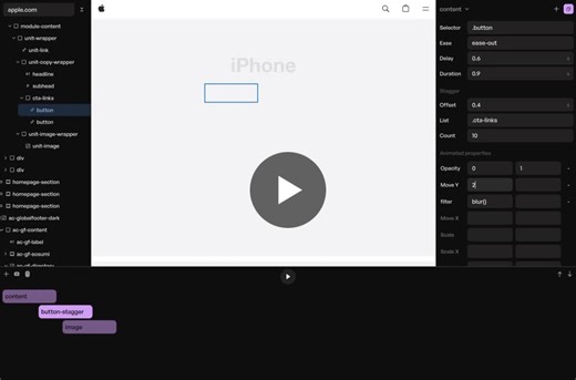 CSS animations are buttery smooth and lightning fast. For page speed, I often have to recreate native page load interactions with CSS. I've always wanted a way to create those animations visually and… | Timothy Ricks | 22 comments
