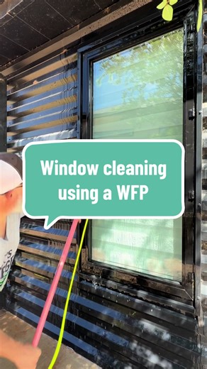 A waterfed pole (WFP) was the perfect tool for this job. New construction next door had red dirt all over the windows. And it looked like spiders were squatting. However, I evicted both using our pure water cleaning system. No chemicals. No stress. Only water and sparkling glass. Tools linked in profile. #windowcleaning #windowcleaner #wfp #cleantok #glasscleaner