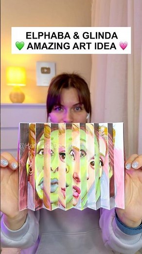 Elphaba & Glinda 💚🩷 Wicked For Good Stunning DIY Drawing Idea ✂️✨ #art #diy #craft #drawing