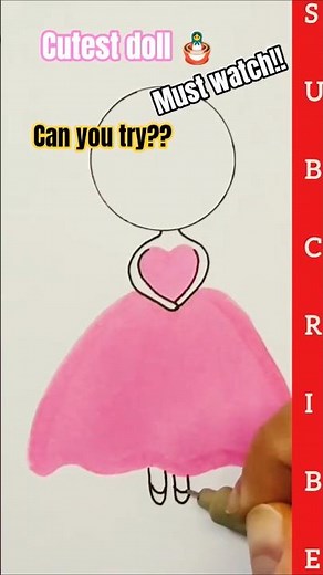 satisfying Cute barbie girl Doll Drawing ✨ Easy marker art #trending #drawing #artclass #viral