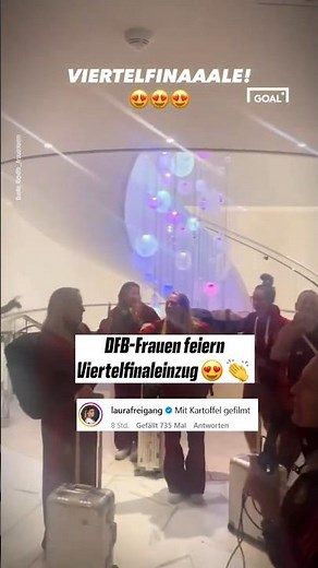DFB-Frauen feiern Viertelfinaleinzug! 😍🎶